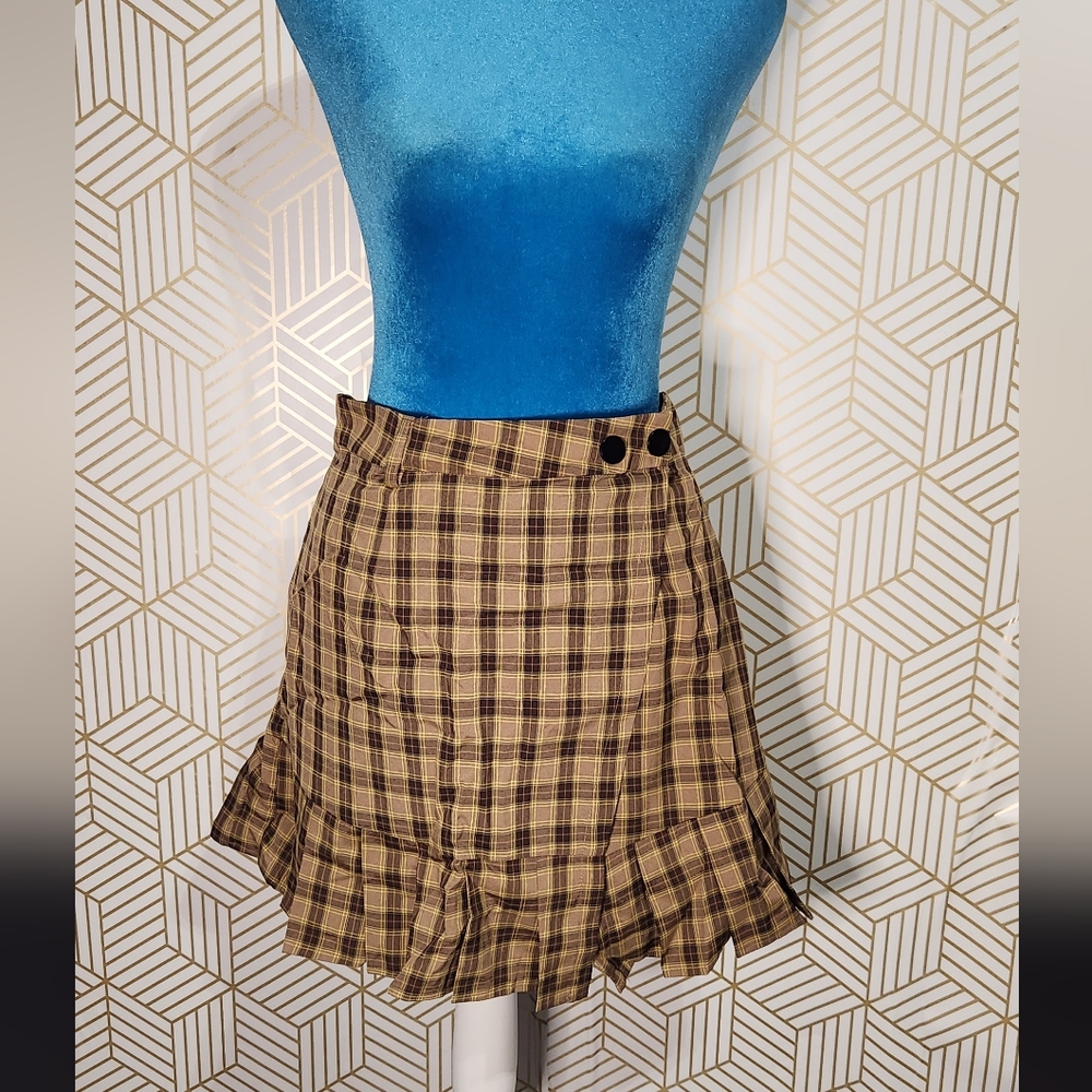 Womens plaid brown skirt (Size 1x)